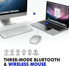 3 Modes Rechargeable Bluetooth Wireless USB Mouse, Control 3 devices Mac Window  picture