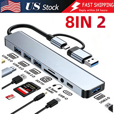 8 Port USB-C Hub Adapter - 5G Speed Multi Splitter for PC, Laptop & MacBook LOT picture