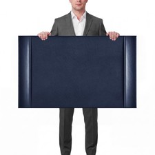 Saysurey Leather Desk Pad Protector Side Rails Blue 30 x 18 Inch picture
