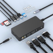 MTAKYA MS Surface Thunderbolt 4 Dock 12 in 1 Triple 4K HDMI*2+VGA for Surface picture