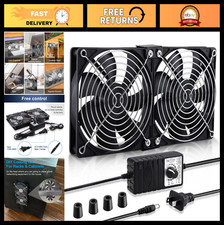 2 x 120mm 240mm AC Plug Computer Fans | High Airflow Cooling with Speed Control picture