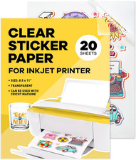 90% Clear Sticker Paper for Inkjet Printer - Transparent Glossy 8.5 X 11 picture