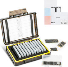 Dual Protect Hard M.2 SSD Holder with 12 PCS Individual Clear M.2 Nvme Case for picture
