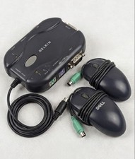 Belkin 2-Port PS/2 KVM Switch F1DJ102P-w/ 6ft Cable Kit+2 Dell PS/2 Mice picture