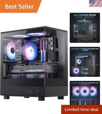 Stylish MATX Case with 3 ARGB Fans - Showcase Your Build with Clear Glass Panels picture