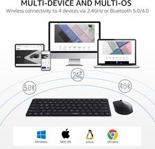 Rapoo 9010MBK Wireless Bluetooth/RF Compact Keyboard & Mouse Combo Black picture