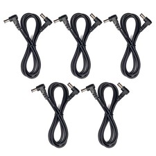 (5) Pack 3 Foot Right Angle DC Power 5.5mm x 2.1mm Patch Cables Wire to picture