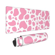 Pink Cow Print Large XL Gaming Mouse Pad Extended Desk Mat 31.5 x 11.8 Inch picture