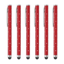 6Pcs Bling Crystal Stylus Pens for Touch Screens Red picture