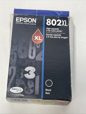 New Genuine Epson 802XL Black Ink Cartridge 1 Pc New Open Box Sealed picture