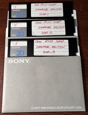 New Print Shop Sampler Edition 3x 5 1/4” Floppy Disks W/ Sleeves Sony IBM-PC picture