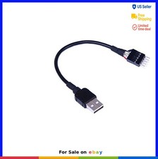 USB 2.0 Type A Male to 9 Pin Motherboard Header Cable 7.8 Inch 20cm Black picture