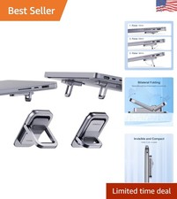 Portable Invisible Laptop Riser with Aluminum Cooling - Maximize Airflow in Grey picture