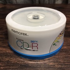 30 New Memorex 52X White Inkjet Printable 700MB CD-R picture