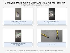 C-Payne PCIe Gen4 SlimSAS x16 Kit Host Device Adapter 2x SFF-8654 Cables 6-Pin picture
