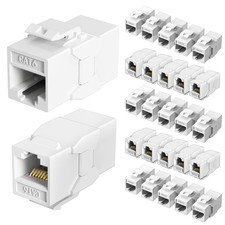 25-Pack CAT6 Inline Coupler – RJ45 to RJ45 Connector, Straight Through, White | picture