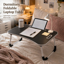 Multi-Purpose Foldable Lap Desk Bed Tray Table Cup Holder Tablet Slot picture
