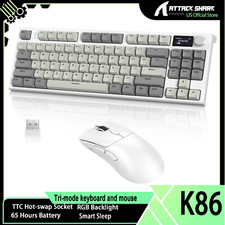 ATTACK SHARK K86+R1 Tri-mode Mechanical Hot-swap Socket keyboard and mouse  Set picture