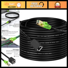 25FT Ethernet Extension Cable, Cat6a Network Patch Cord, RJ45 Shielded Male to F picture