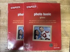 2 Packs Of Staples Photo Paper Basic Gloss 60 Sheets Total  11” x 8.5” picture