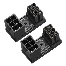 2 Pcs 6 Pin Female to 6 Pin Male 180 Degree Adapter Connector Reverse, Black picture