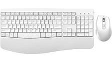 PEIOUS Wireless Keyboard and Mouse Combo Ergonomic Unifying Dongle White picture