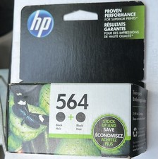 2 pk Genuine HP 564 Black Ink Printer Cartridges C2P51FN Expired 9/2015 picture