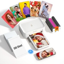 iDPRT 4x6 Photo Printer with 108 Sheets & 2 Ribbons, Picture Printer, White picture