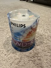 Philips DVD-R 100 Disc Spindle 4.7GB 120min 16X Pack of 2, New Sealed picture