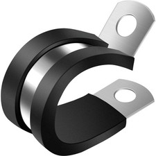 Cable Clamp Rubber Stainless Steel Pipe Clips for Tube Holder 44mm 10 Pack picture