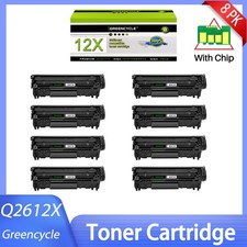 8PK BK Q2612X Toner Cartridge Compatible with HP LaserJet 1022n 1022nw 3015 3020 picture