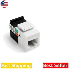 Cat 5e QuickPort Jacks 10-Pack White - 1Gbps High-Speed Ethernet Adapters picture