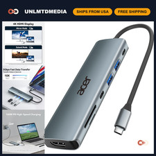 7-in-1 USB C Hub Multi-Port Adapter for Laptop & Mac Type C Devices - Fast Data picture