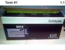 *SAVE* 2 New GENUINE OEM LEXMARK (501X) BLACK TONER CARTRIDGES Open Box picture