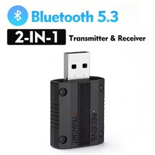 1x Bluetooth 5.3 Transmitter Receiver USB Plug & Play Wireless Car Audio Adapter picture