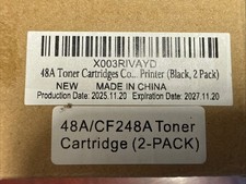 (2) Compatible HP 48A CF248A Black Toner Cartridges NEW SEALED IN BAGS picture