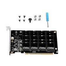 1X 4-Port M.2 NVME SSD to PCIe 3.0 4.0 X16 Connector Expansion Card 4 x 32Gbps picture