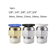 5pcs Pneumatic Quick Connect Air Fittings Push to Hose Connector for Air Pipes picture