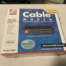 New Zoom Cable Modem Ethernet/USB External Model 5241 Windows Mac Linus Unix picture