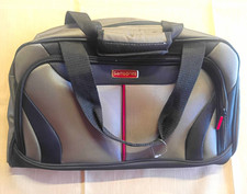 Samsonite Solid Gray/Black/Red Laptop Briefcase Carry Bag w/ Handles, Zips picture