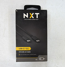 NXT Technologies USB-C to USB-C 3.1 Cable 3 ft Black Reversible 100W picture