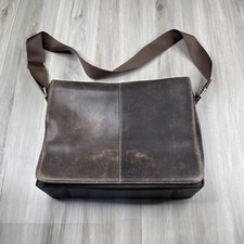 Knomo London Brown Leather Laptop Bag Shoulder Strap picture