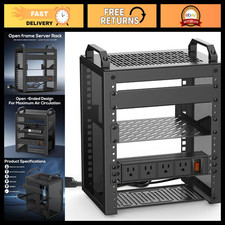 10-Inch Mini Server Rack 6U, Compact Network Rack with PDU Power Supply, Ideal f picture