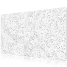 JIALONG White Topographic Large Gaming Mouse Pad, XXL Mousepad, Big Mouse Mat De picture