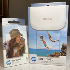 NEW HP X7N07A Sprocket 100 Portable Smartphone Photo Printer with 50 Sheets picture