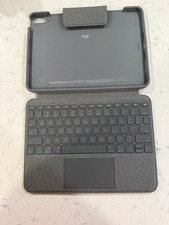 Logitech Keyboard Folio Case Fabric Gray Trackpad Detachable Keyboard picture