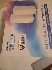 Linksys Velop Whole Home WiFi Mesh AC4400 Coverage Up to 4000sq ft Tri-Band 2-Pk picture