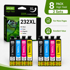 2 Sets 4PK 232XL Printer Ink Cartridges for Epson XP4200 XP4205 WF2930 WF-2950 picture