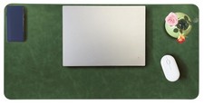 31.5x15.7 Inch NonSlip PU Leather Desk Mat 2mm Thick Mouse Pad Retro Green picture