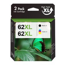 2PK For HP 62 XL Black And 62XL Color Ink Cartridges For Envy 7640 7645 5660 picture